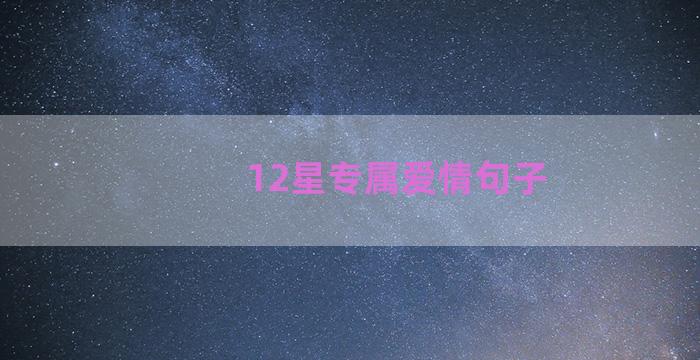 12星专属爱情句子