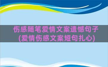 伤感随笔爱情文案遗憾句子(爱情伤感文案短句扎心)