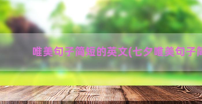 唯美句子简短的英文(七夕唯美句子简短)