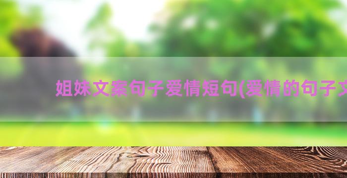 姐妹文案句子爱情短句(爱情的句子文案)