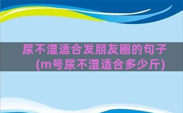 尿不湿适合发朋友圈的句子(m号尿不湿适合多少斤)