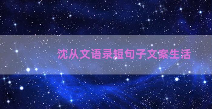 沈从文语录短句子文案生活