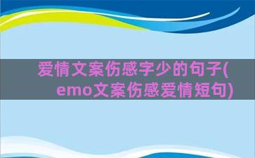 爱情文案伤感字少的句子(emo文案伤感爱情短句)