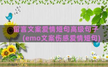 留言文案爱情短句高级句子(emo文案伤感爱情短句)