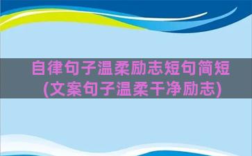 自律句子温柔励志短句简短(文案句子温柔干净励志)